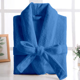 100% Cotton Terry Bathrobe - Royal Blue